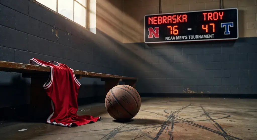 No. 4 seed Nebraska defeats No. 13 Troy 76-47 for first NCAA men's tournament win