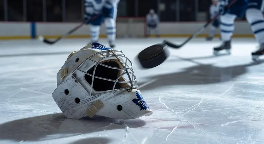 Toronto Maple Leafs goaltender Anthony Stolarz hospitalized after puck strikes throat during warmups