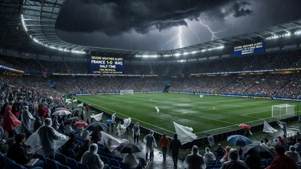 Thunderstorm Halts France vs Iraq as World Cup Faces First Weather Delay